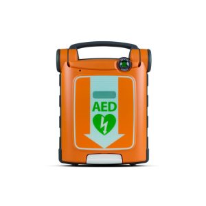 Powerheart AED G5 Semi-Automatic (G5S-02A) with 5-year warranty, featuring rugged design and user-friendly operation for emergencies.